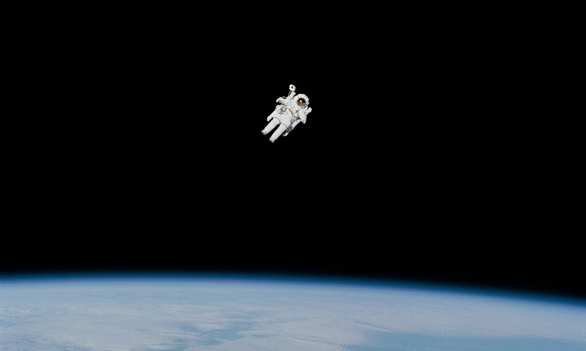Astronaut floating in space